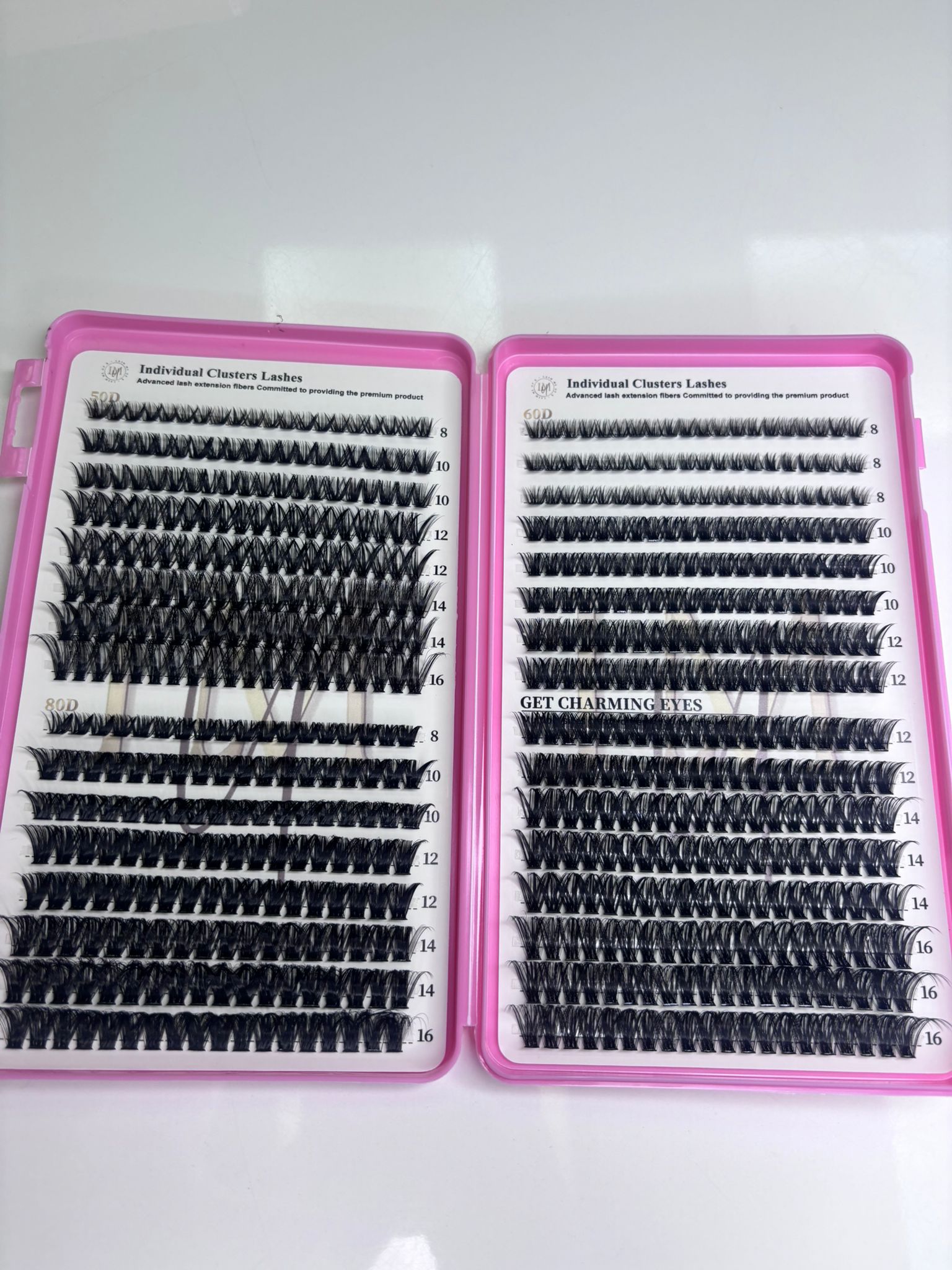 3-in-1 Mixed Cluster Eyelashes – Fluffy Curly DIY Individual Lashes (50D / 60D / 80D, 8–16mm)